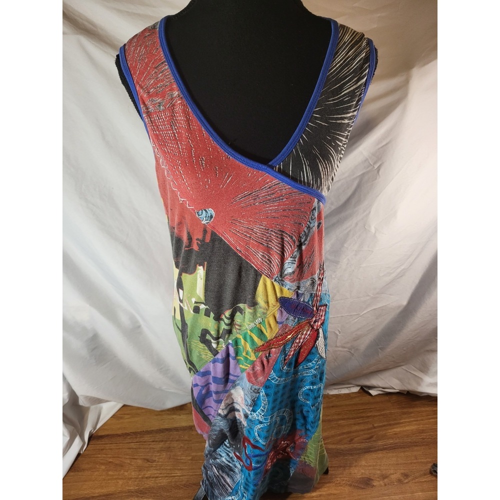 DY Design Size Small Embroidered Jersey Patchwork Maxi Dress